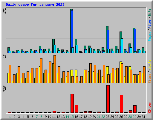 Daily usage for January 2023