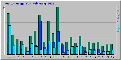 Hourly usage for February 2023